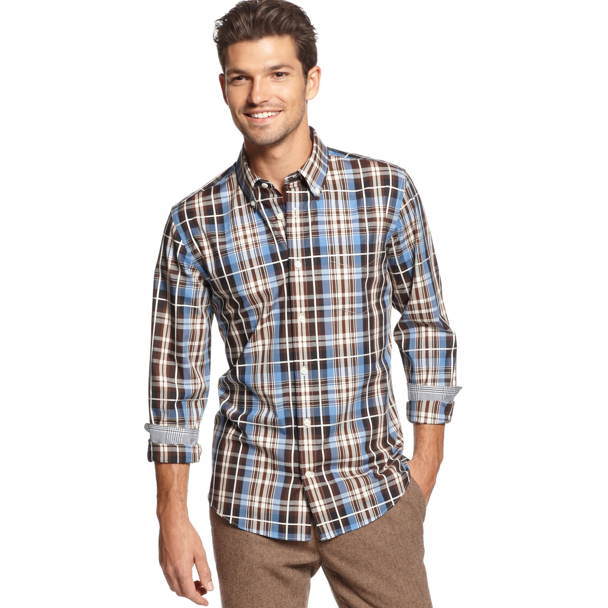 Tommy Hilfiger Big and Tall Lambert Plaid Shirt in Multicolor for Men ...