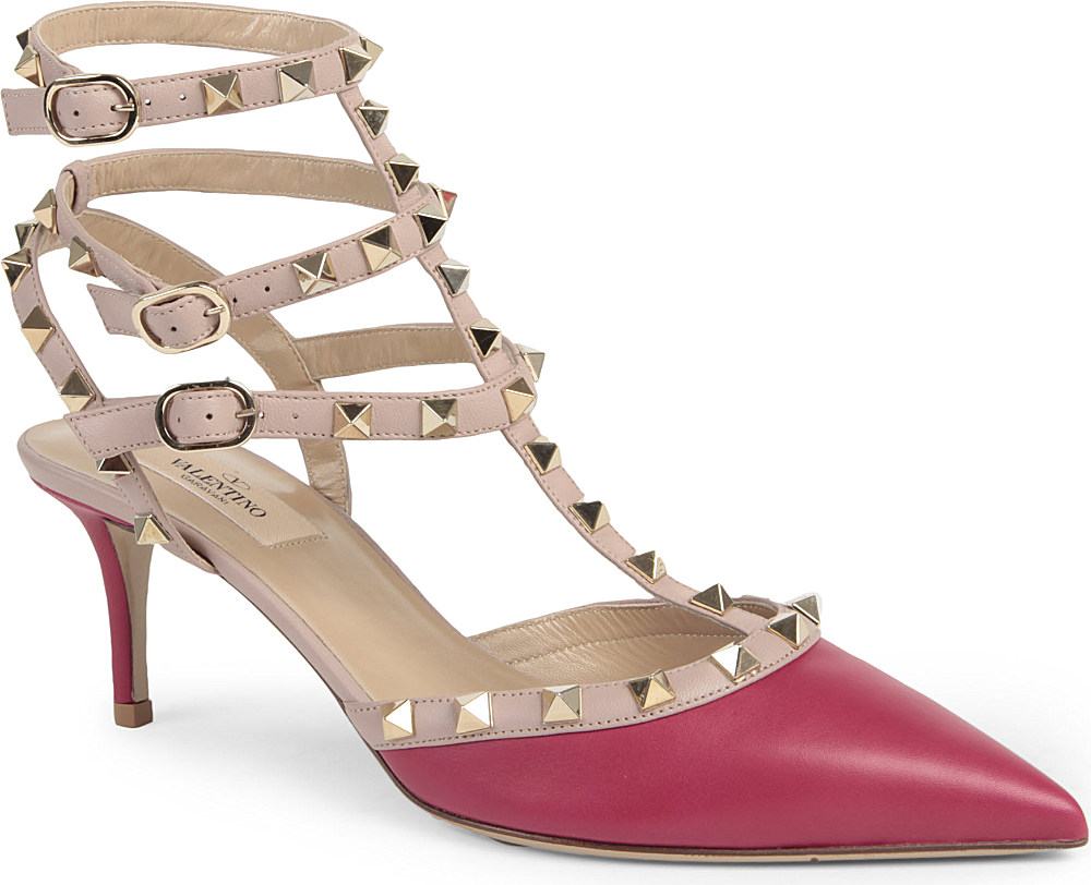 Valentino Studded Court Shoes in Pink (Pink comb) | Lyst