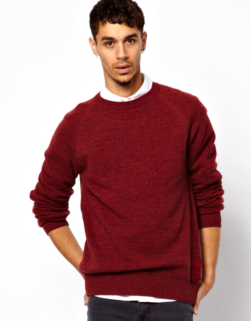Lyst - Asos Barbour Staple Crew Sweater in Red for Men