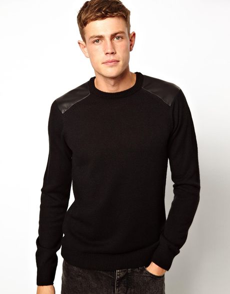 Levi's New Look Sweater with Patches in Black for Men | Lyst