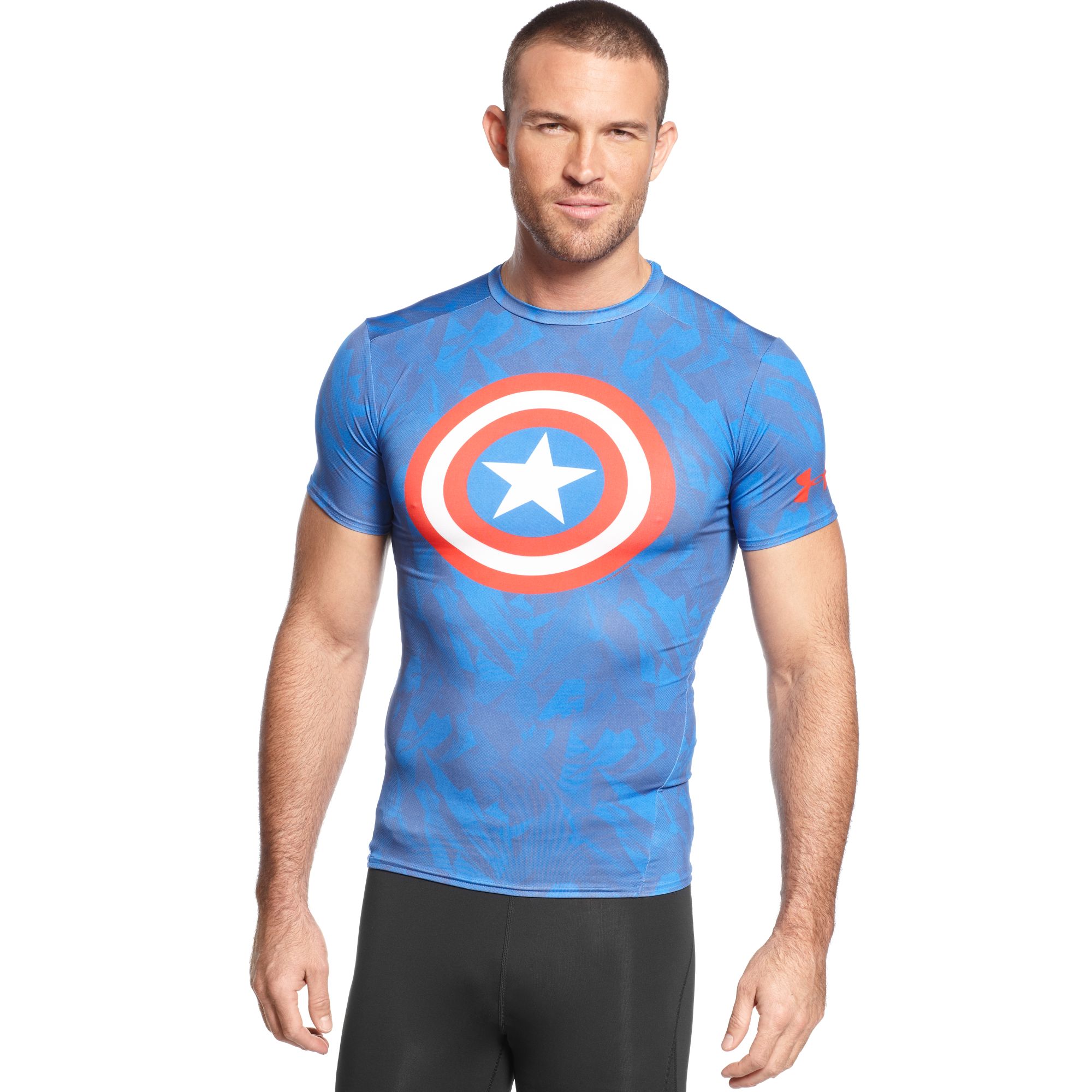 Lyst Under Armour Captain America Compression Shirt in Blue for Men