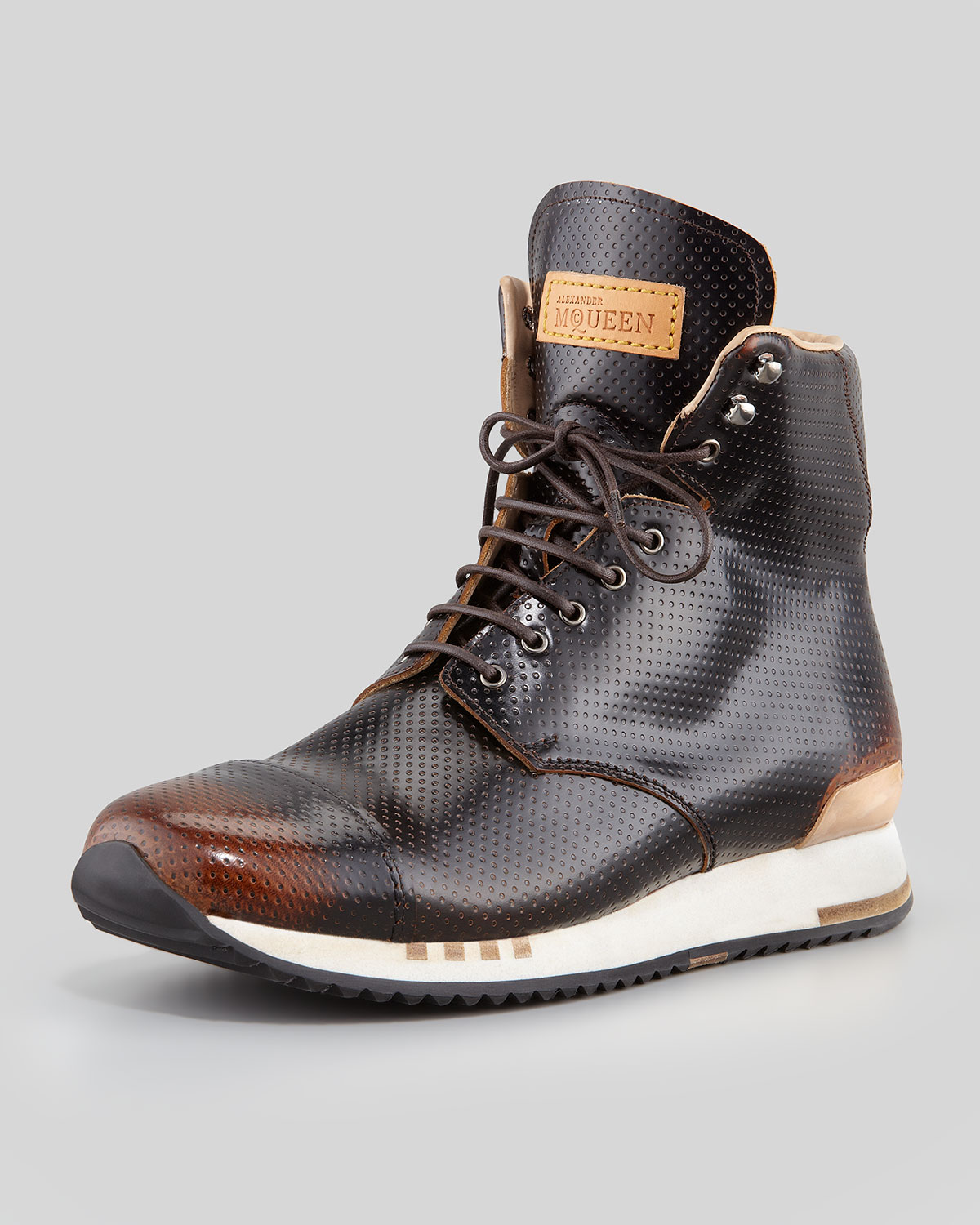 Alexander mcqueen Fantasy Perforated Hi-top Sneaker in Black for Men | Lyst