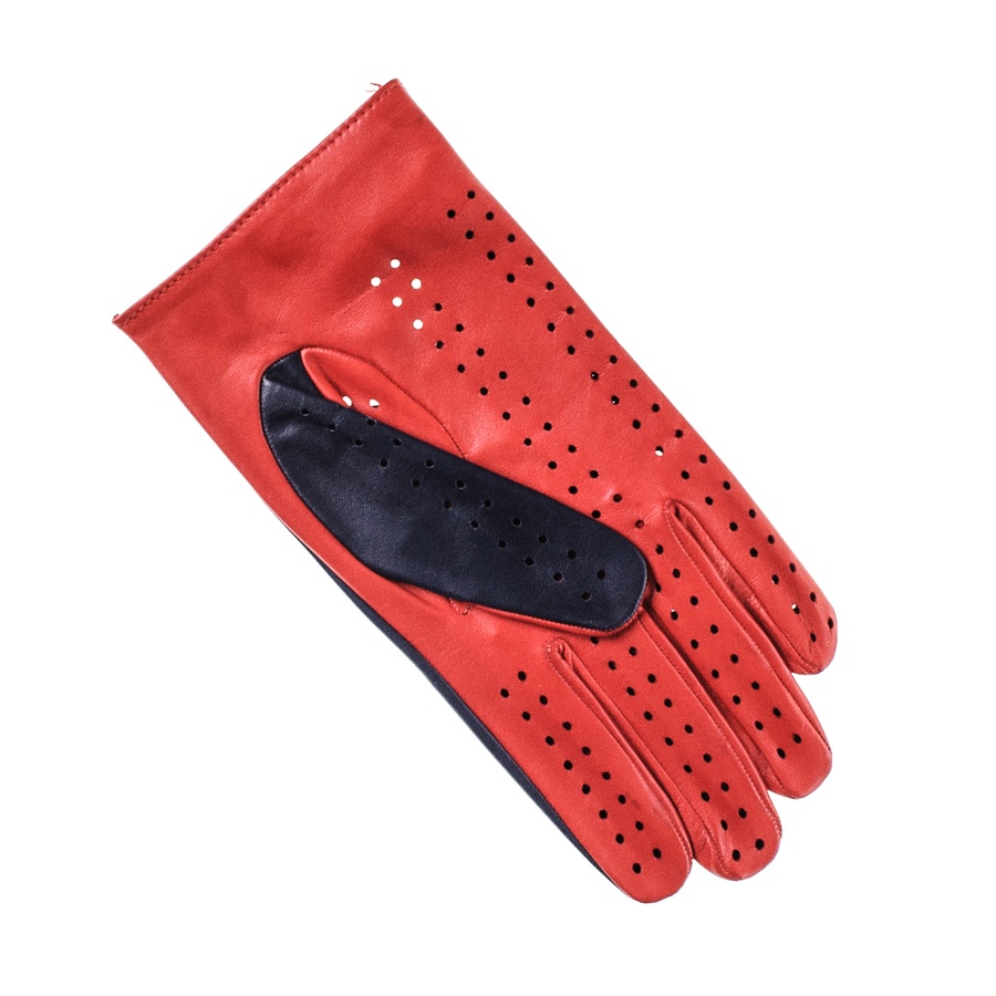 Lyst Black.Co.Uk Navy And Red Italian Leather Driving Gloves in Blue
