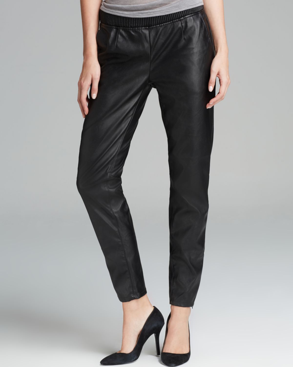 Lyst - Blank Pants Slouchy Faux Leather in Black