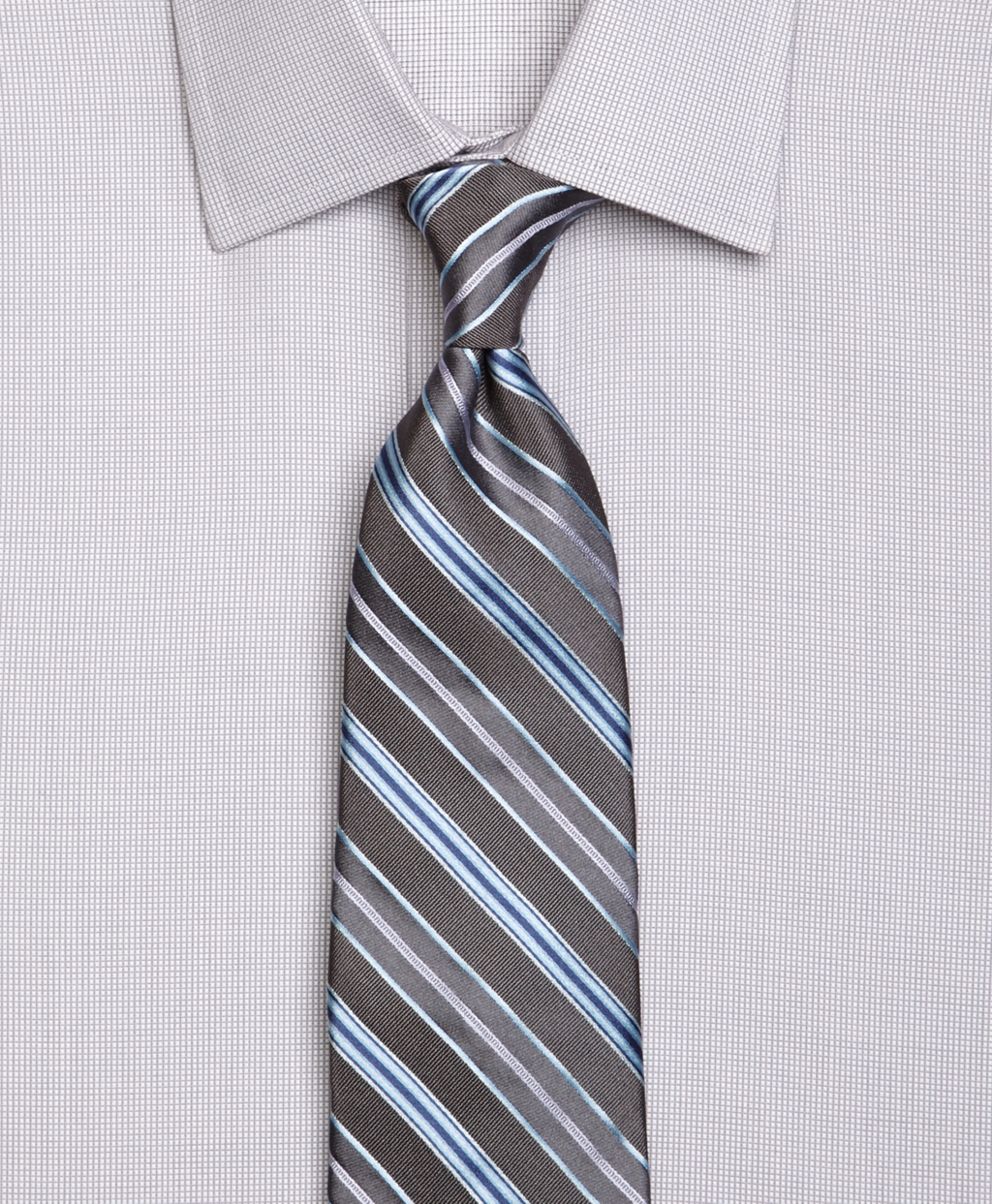 Brooks Brothers Track Satin Stripe Tie in Blue for Men (Grey) | Lyst