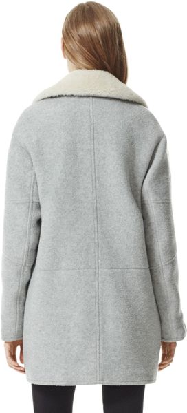Theory Datyah K Coat In Amazing Wool Blend in Gray (FROSTED GREY) | Lyst