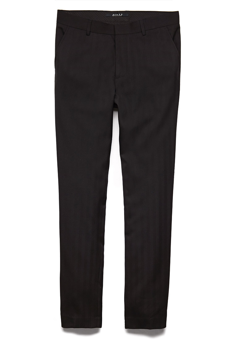 Lyst Forever 21 Striped Dress Pants In Black For Men Gallery