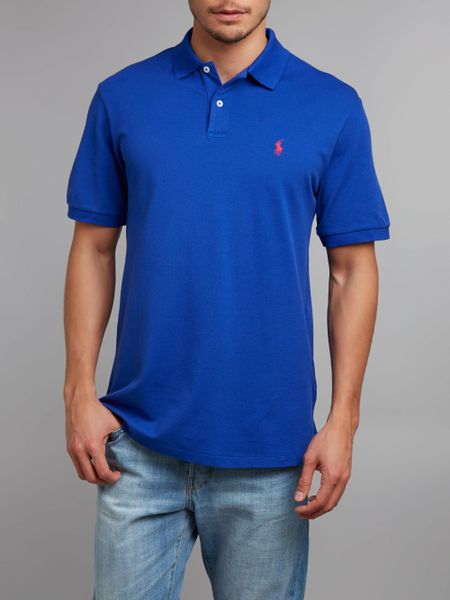 Ralph Lauren Golf Contrast Collar Polo Shirt in Blue for Men (Deep Blue ...