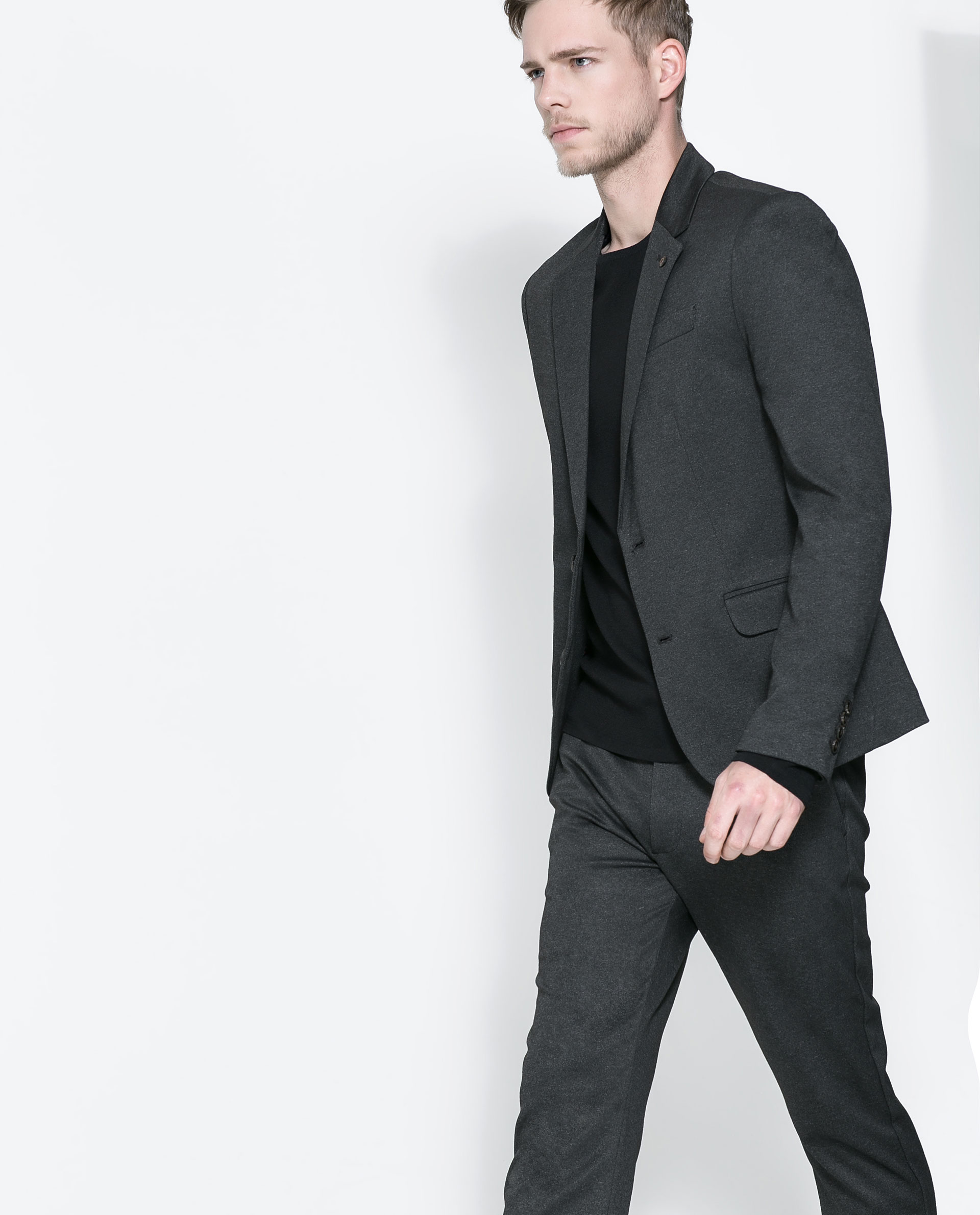 Zara Basic Blazer in Gray for Men Lyst