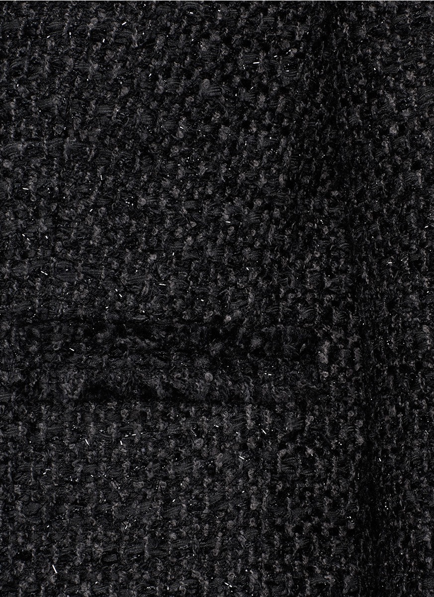 Alice + olivia Kidman Open Front Tweed Jacket in Black | Lyst