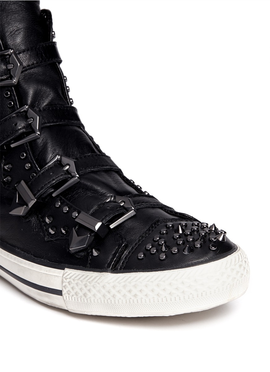 platform studded sneakers