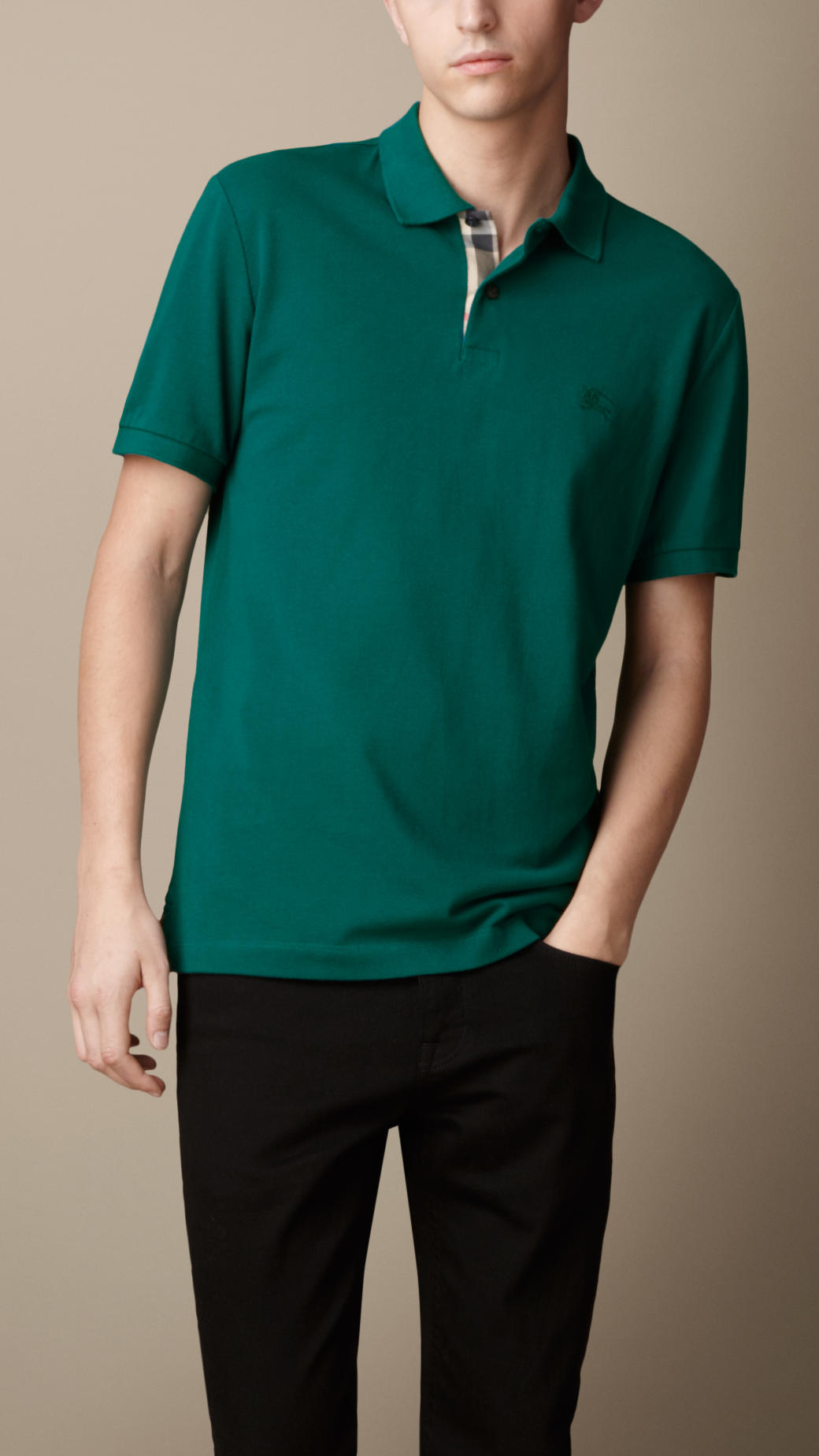 burberry polo shirt mens green