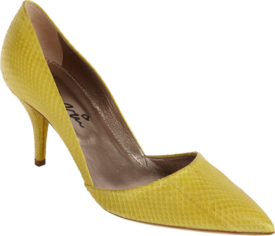 snakeskin flat pumps
