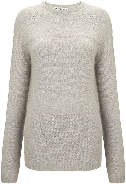 Whistles Remi Angora Mix Sparkle Knit in Silver | Lyst