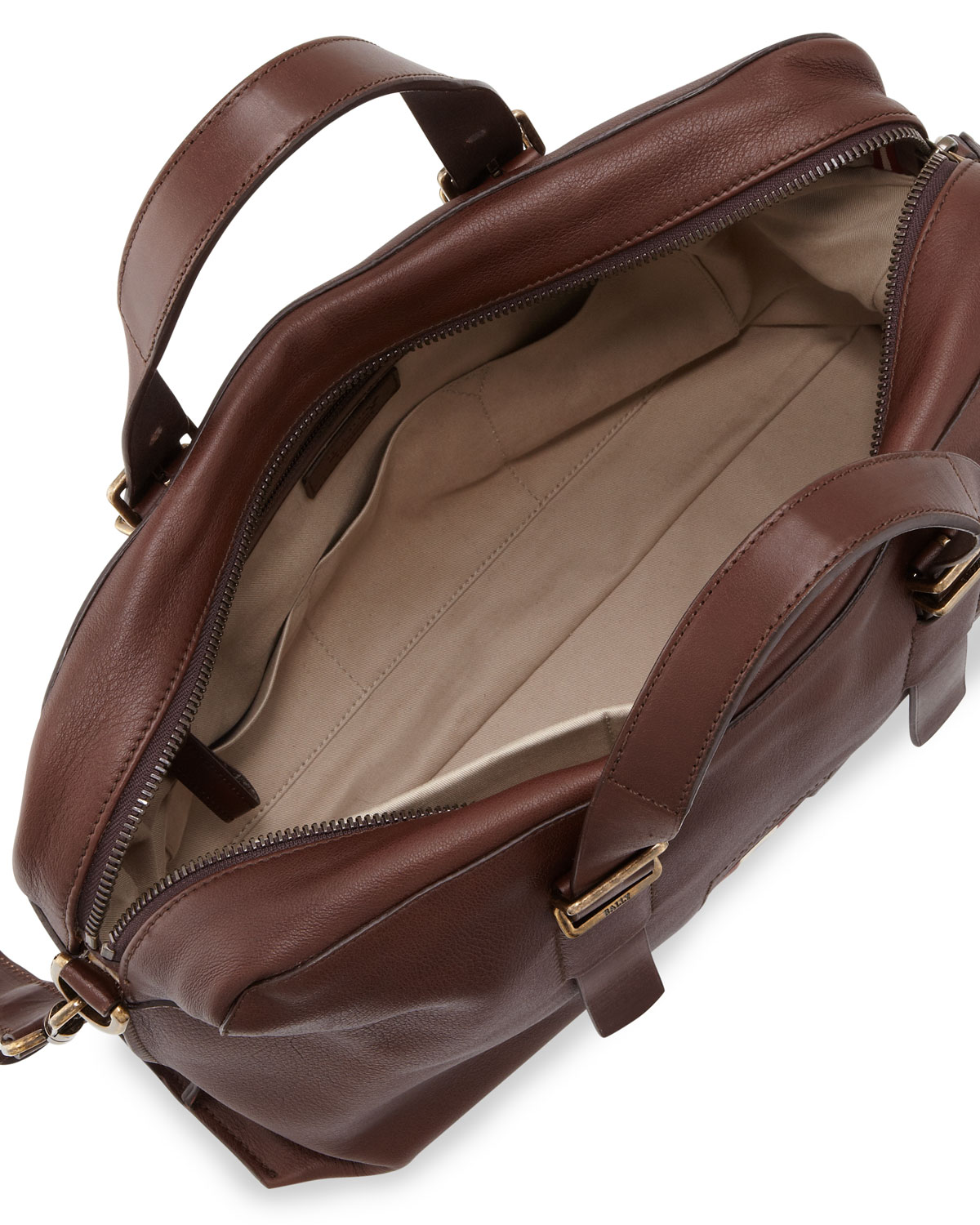 Lyst - Bally Leather Stripe Business Bag in Brown for Men