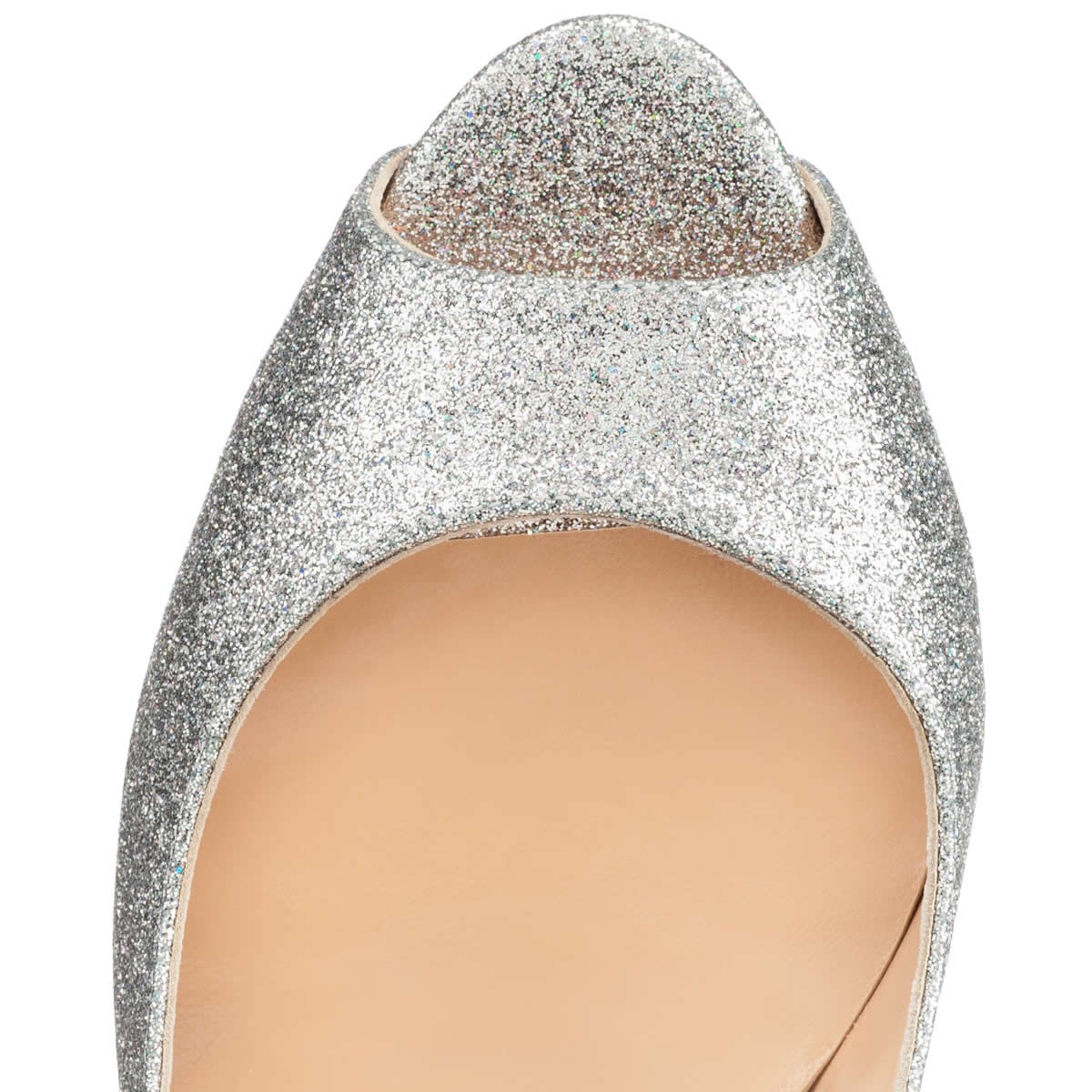 Christian louboutin Lady Peep Glitter Mini in Silver | Lyst  