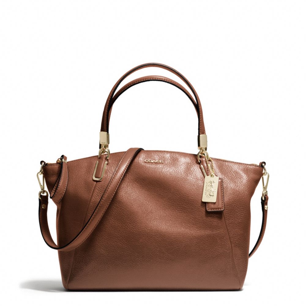  Coach  Madison Small Kelsey Satchel in Leather in Brown Lyst
