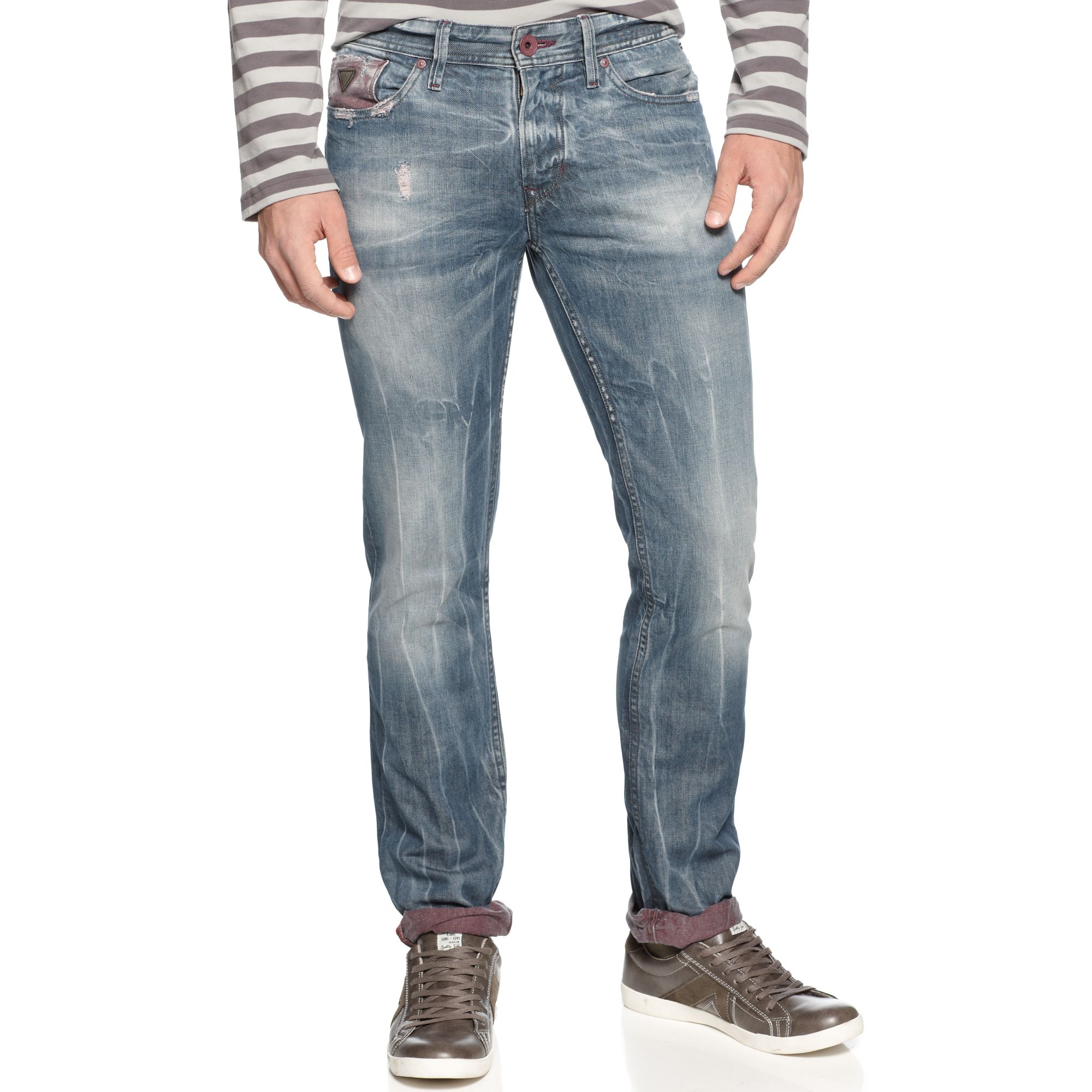 Guess Jeans Robertson Slim Fit Double Stoneberry Wash in Blue for Men ...