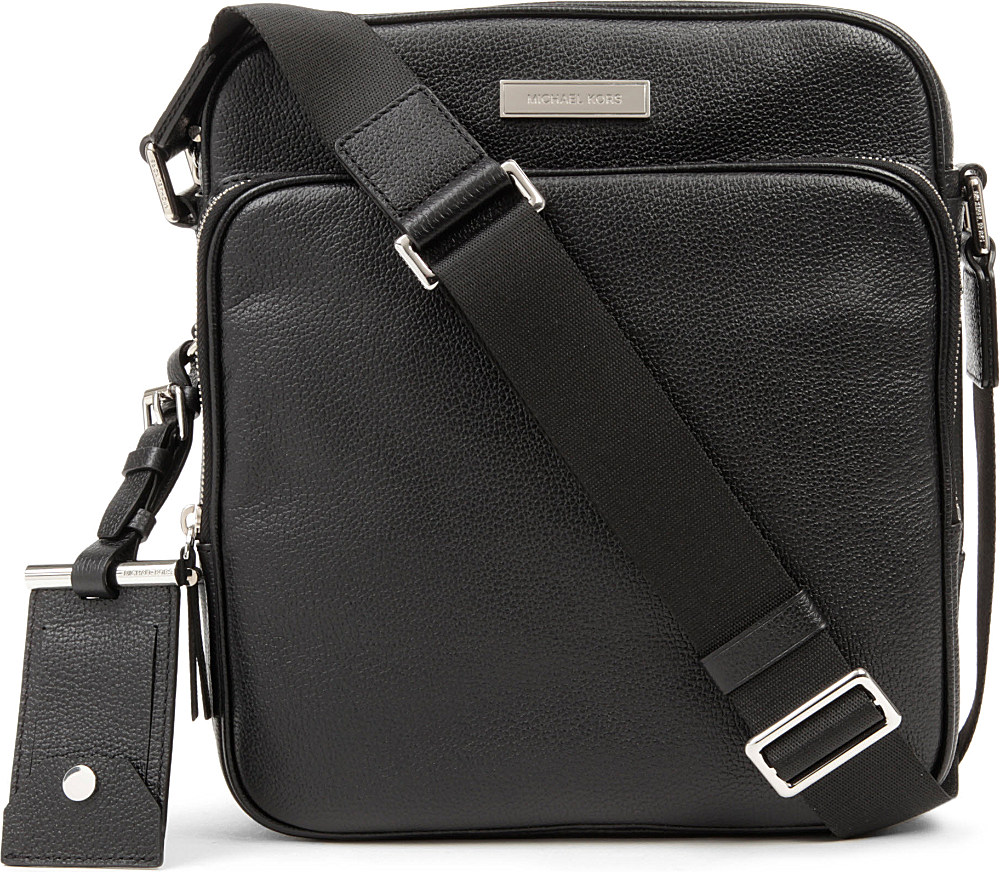 Michael Kors Leather Flight Bag in Black for Men | Lyst