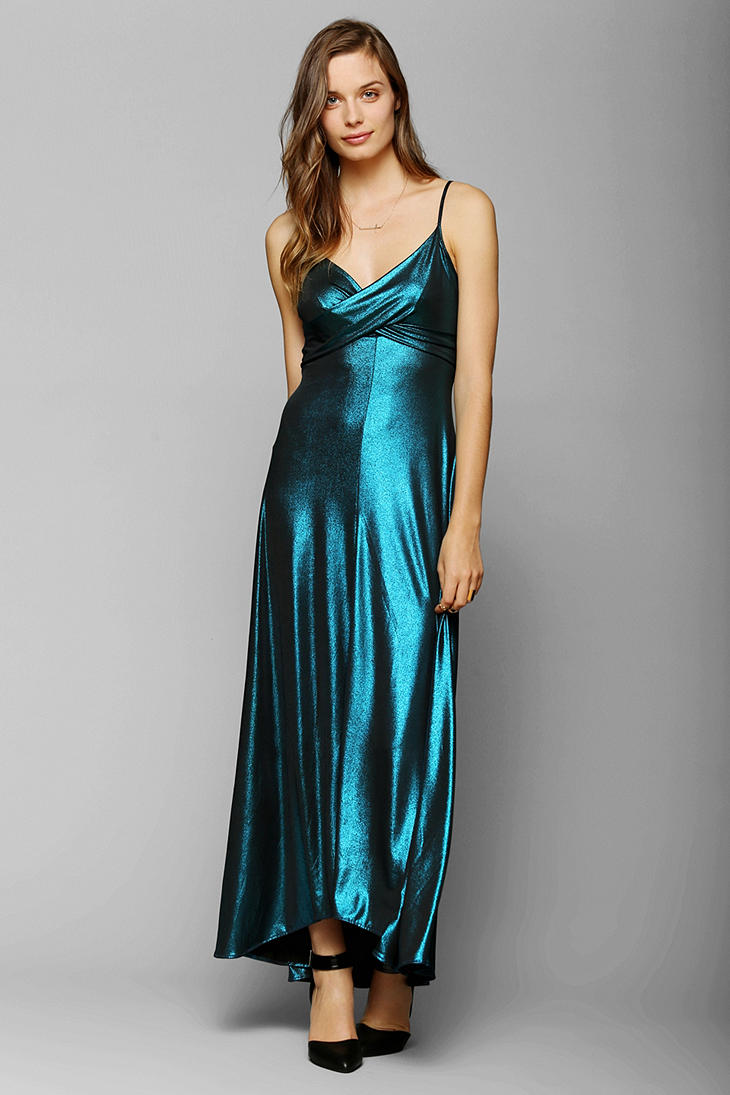 Lyst - Urban Outfitters Naven Marilyne Metallic Maxi Dress in Blue
