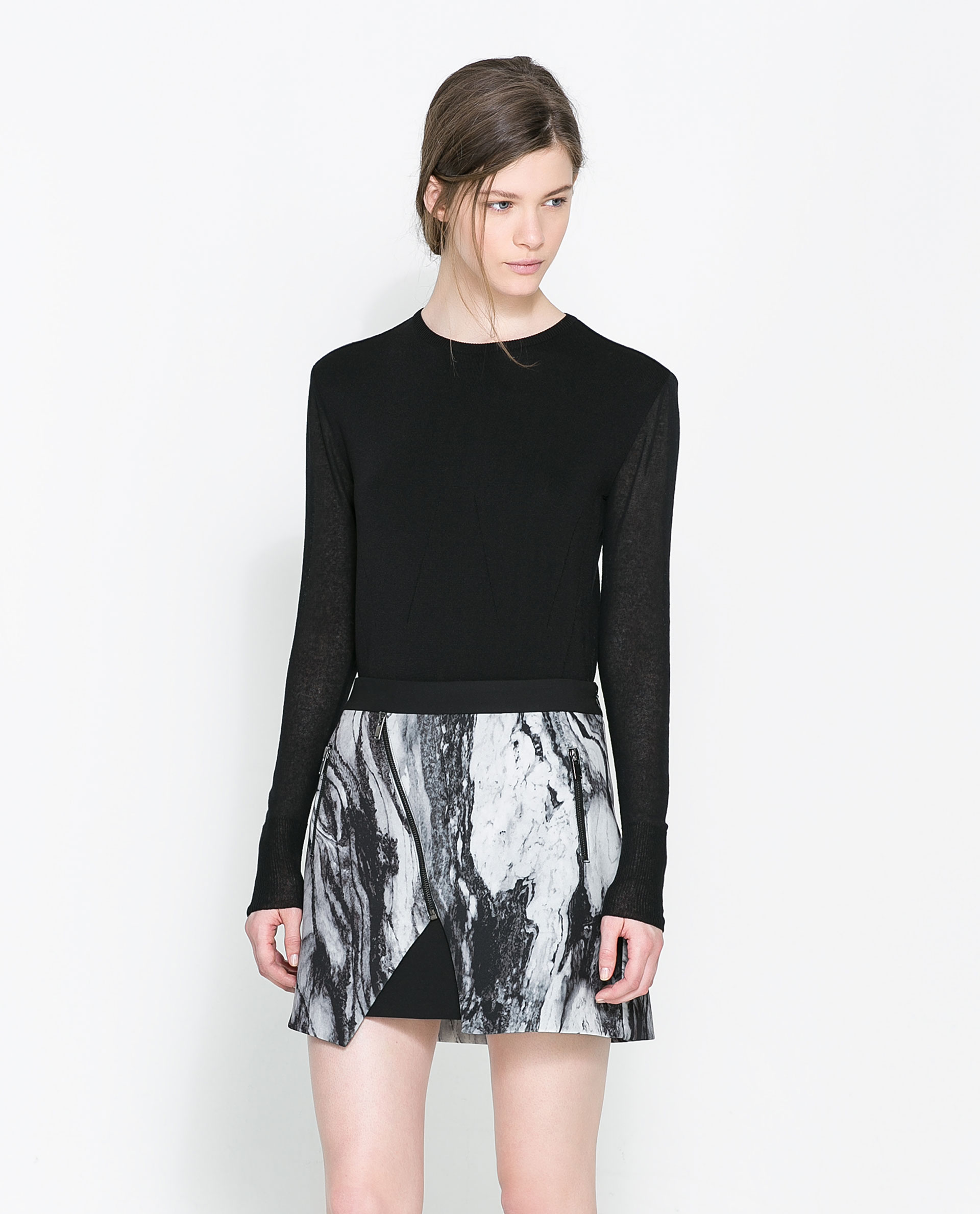 Zara Jumper with Transparent Back in Black | Lyst