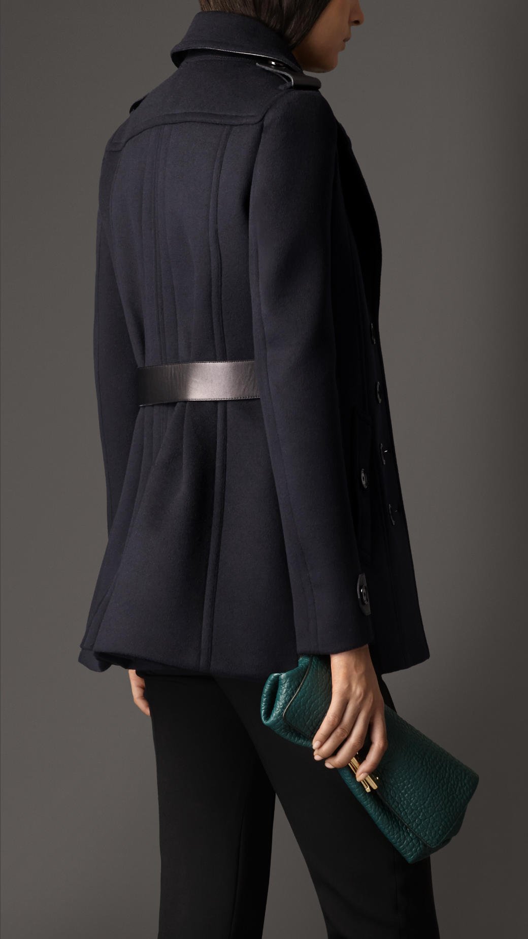 Burberry Tailored Wool Cashmere Pea Coat In Navy Blue Lyst