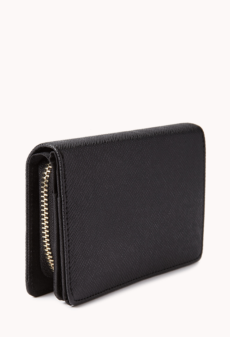 Forever 21 Iconic Small Faux Leather Wallet in Black | Lyst