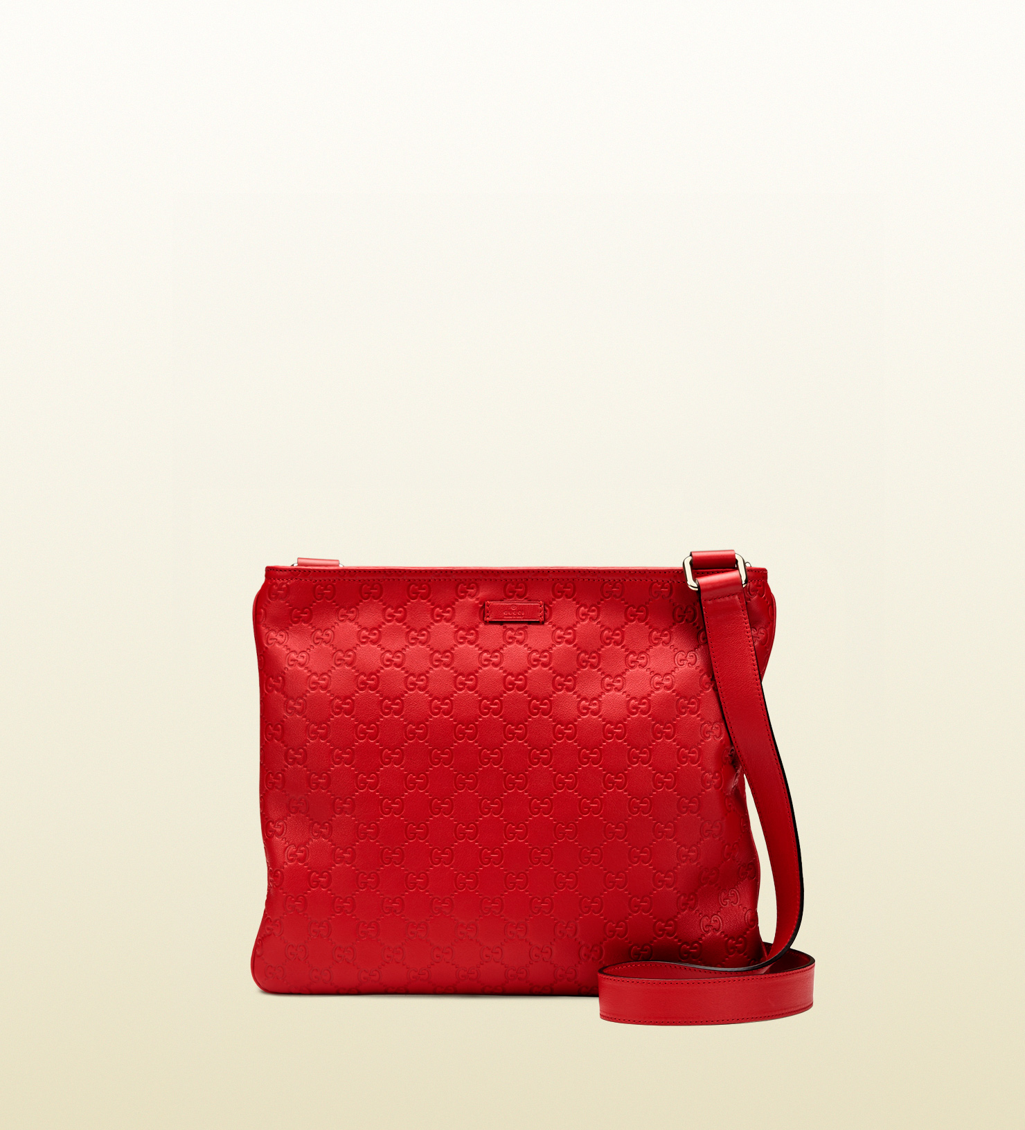 Gucci Red Ssima Leather Messenger Bag in Red for Men | Lyst