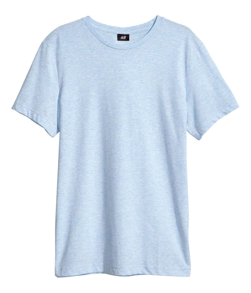 Lyst - H&M Basic Tshirt in Blue for Men