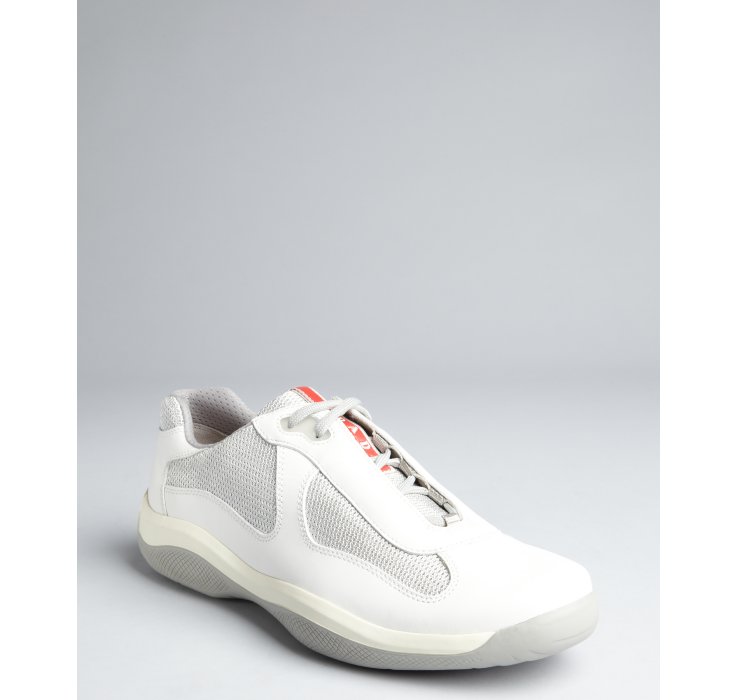 all white prada trainers
