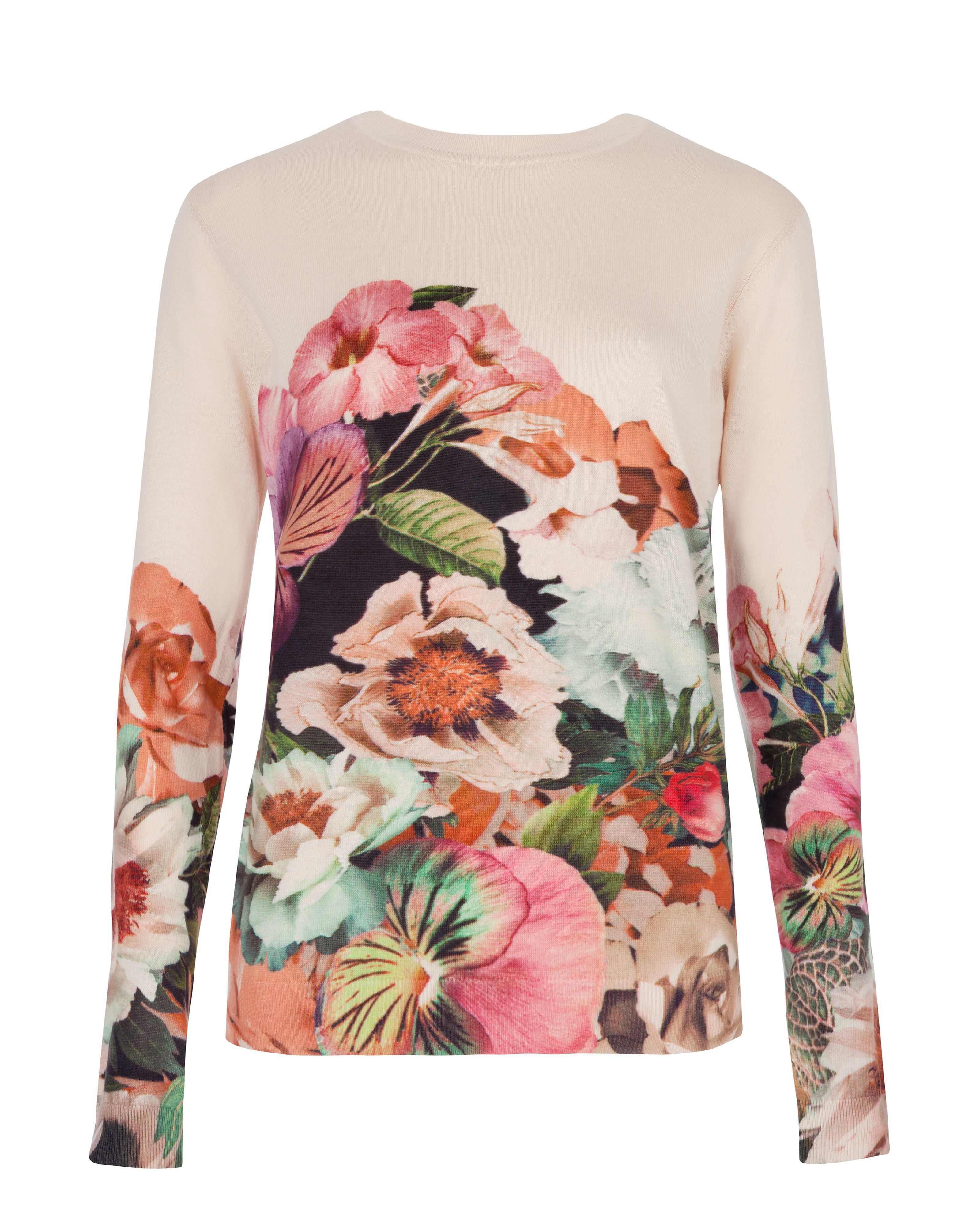 Ted baker Ivorry Tangled Floral Print Sweater in Natural | Lyst