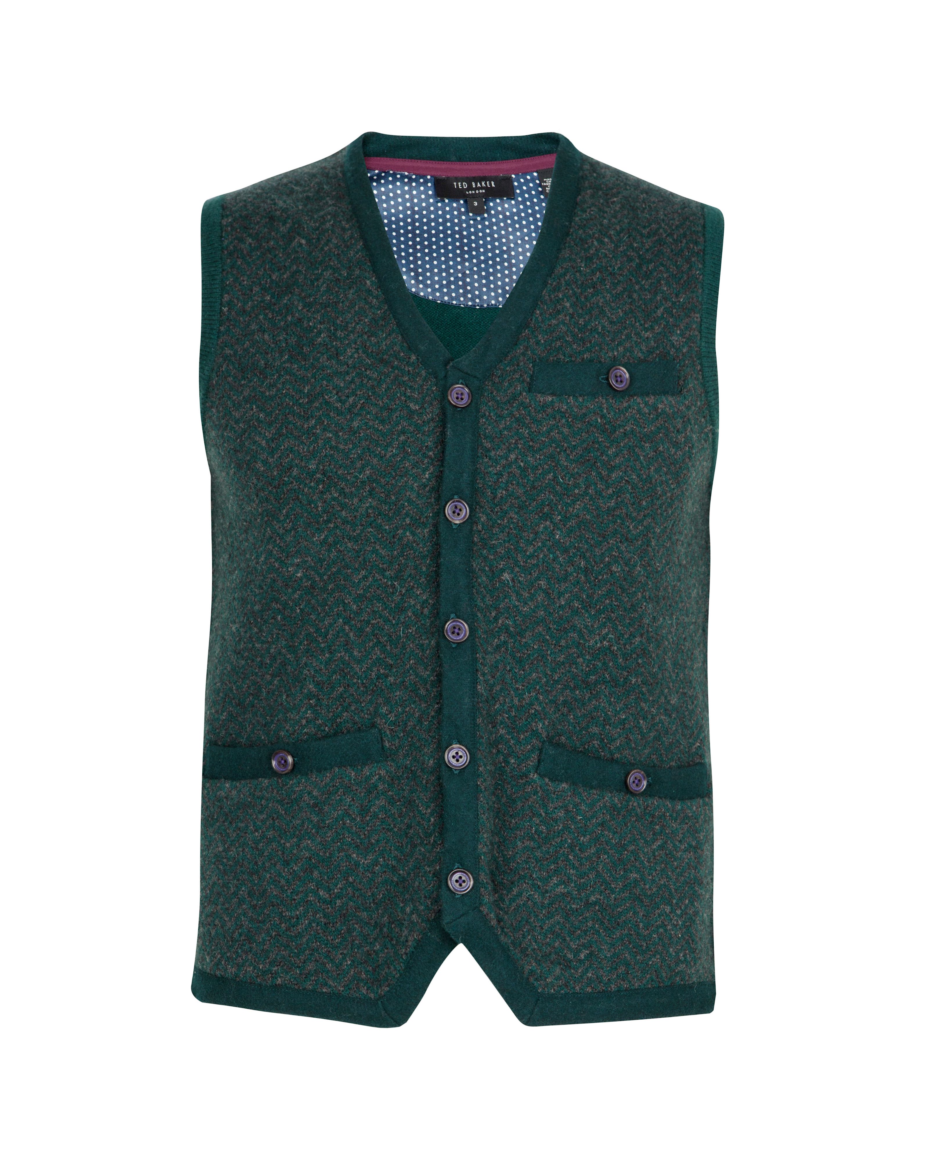 Ted baker Presup Knitted Waistcoat in Green for Men (Teal) | Lyst