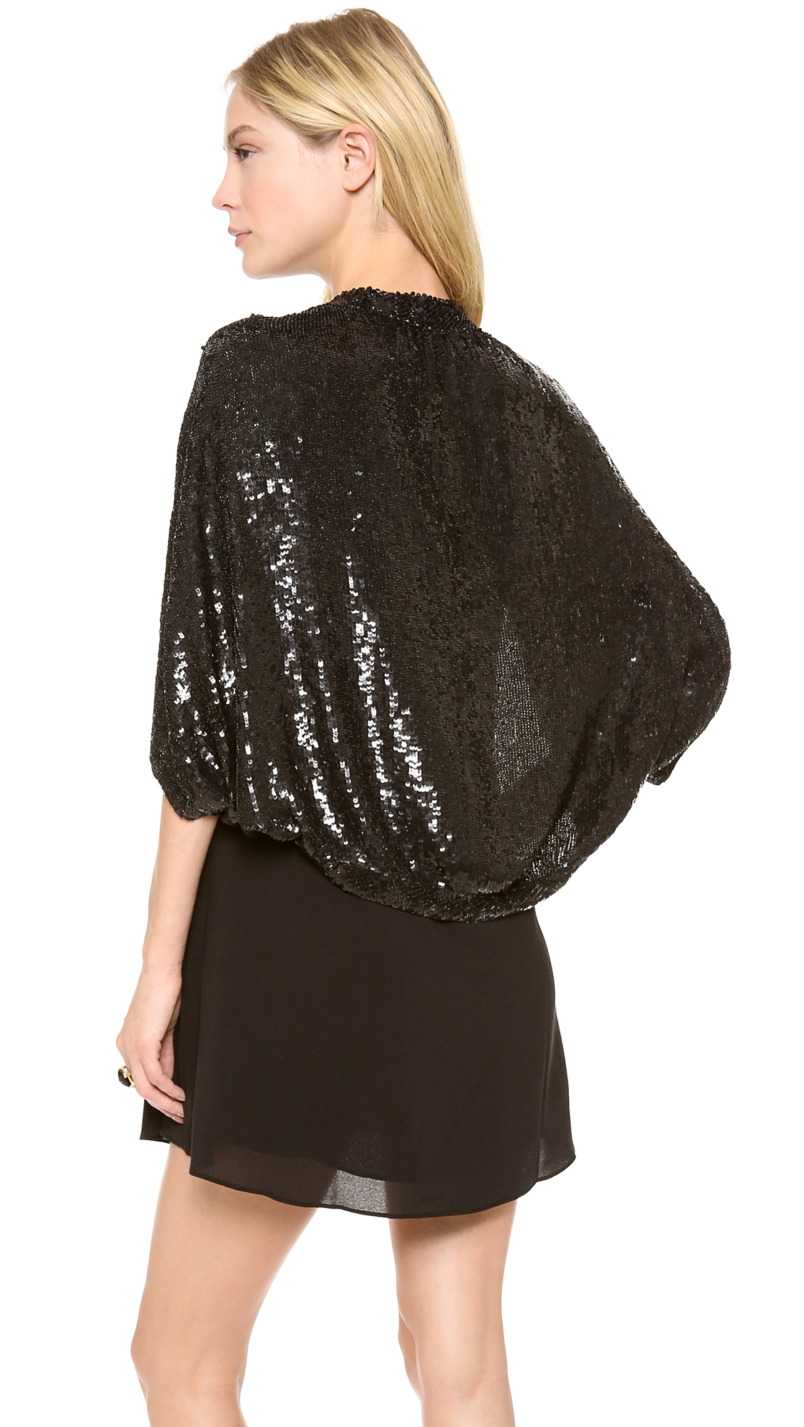 Deepa Gurnani Sequin Shawl In Black Lyst