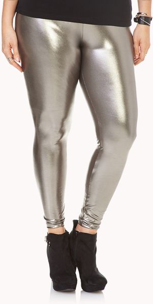 Forever 21 Luxe Metallic Liquid Leggings in Silver (GUNMETAL) | Lyst
