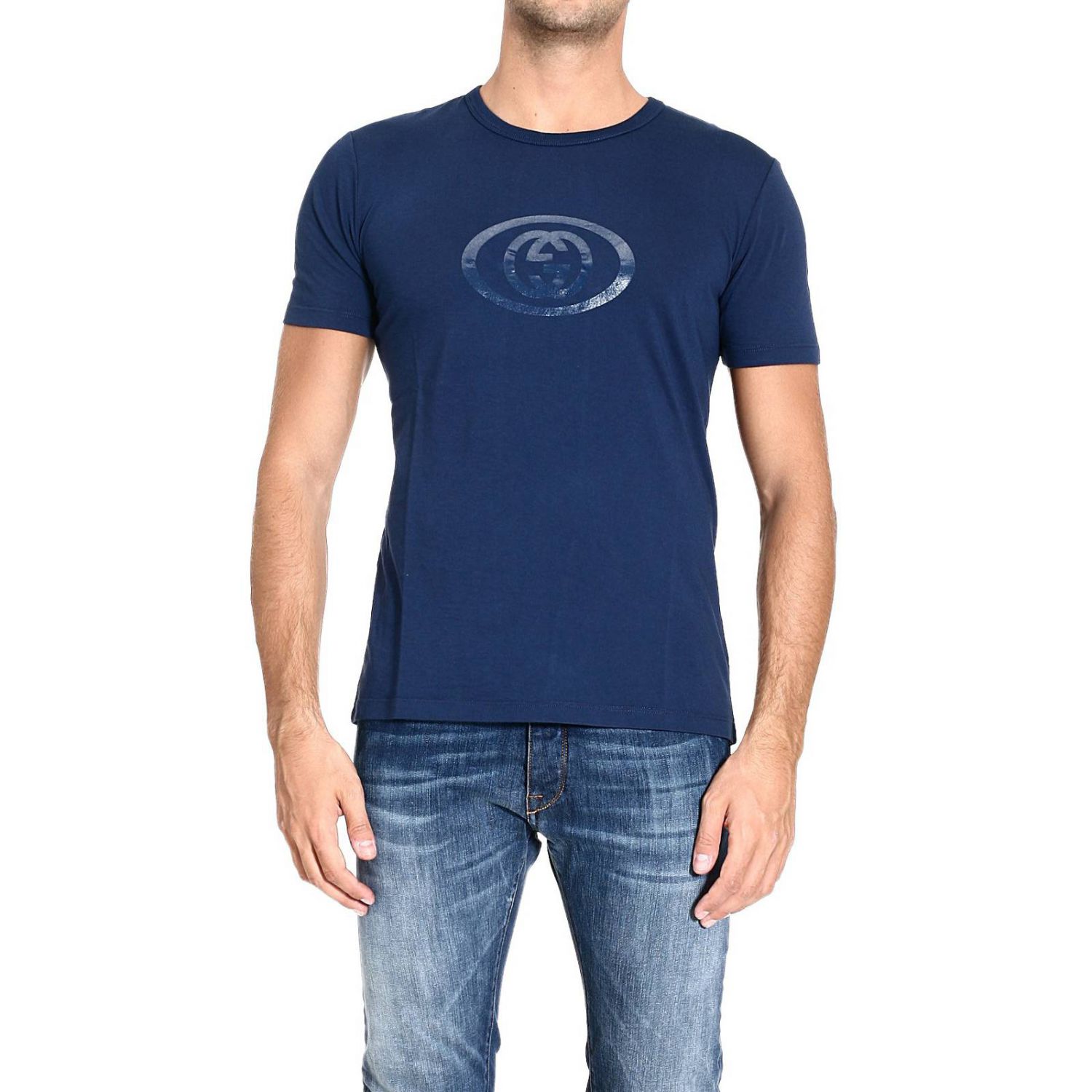 Gucci Tshirt Short Sleeve Roundneck Print in Blue for Men (Gnawed blue ...