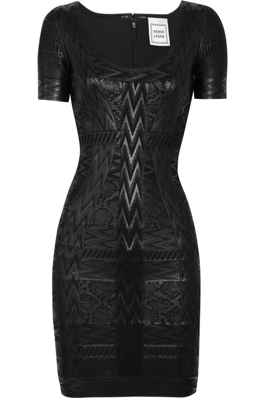 Lyst - Hervé léger Printed Bandage Dress in Black