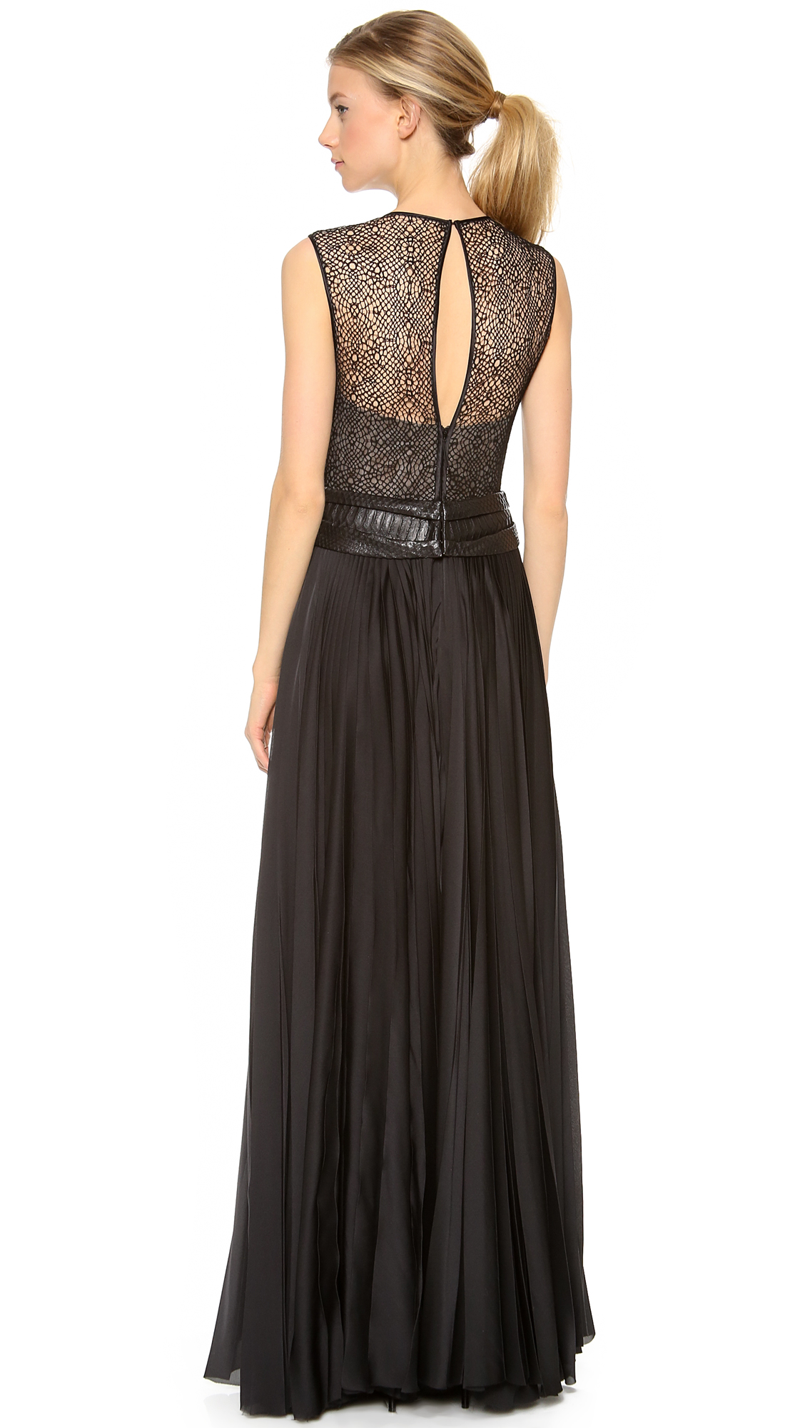 Lyst - J. mendel Silk Bustier Gown in Black