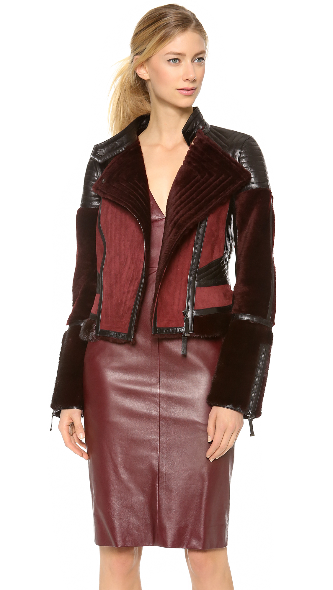 J Mendel Dyed Fox Fur Jacket In Purple Lyst Image 1 Of J Mendel Silver Fox Fur Jacket In Natural