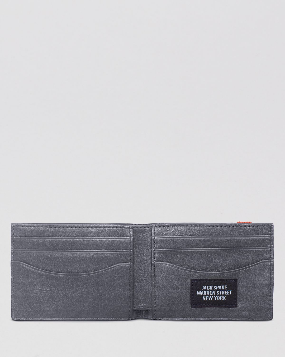 Jack spade Leather Index Bifold Wallet in Gray for Men Lyst