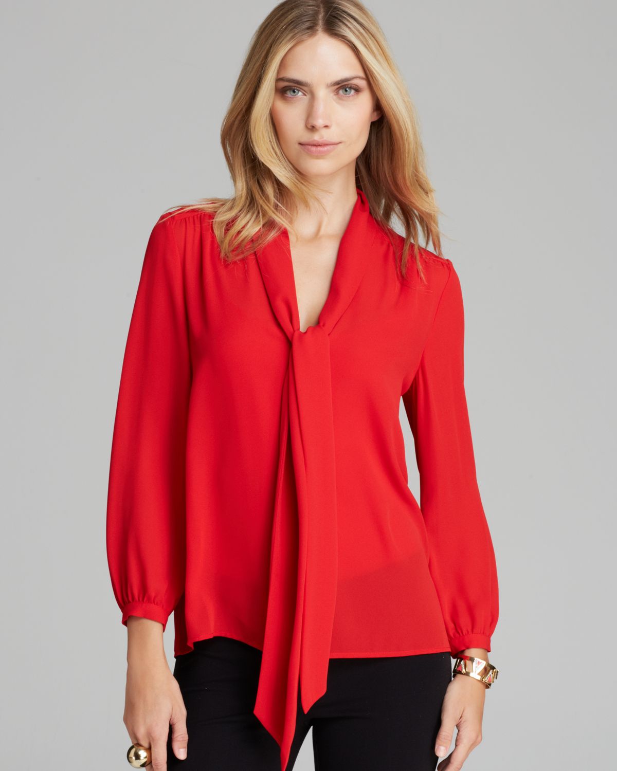 Lyst Juicy Couture Blouse  Neck Tie  in Red