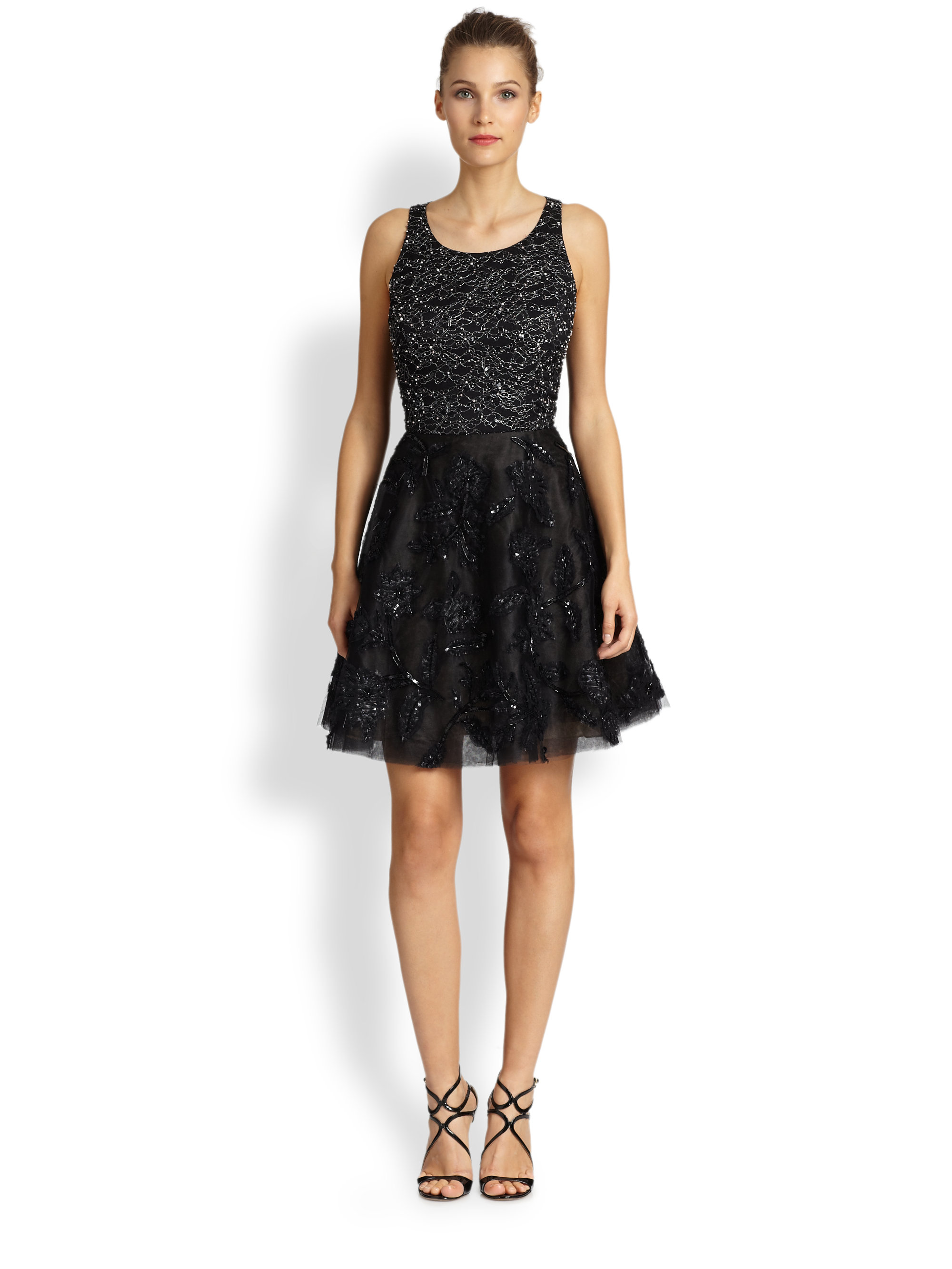 black tulle lace dress