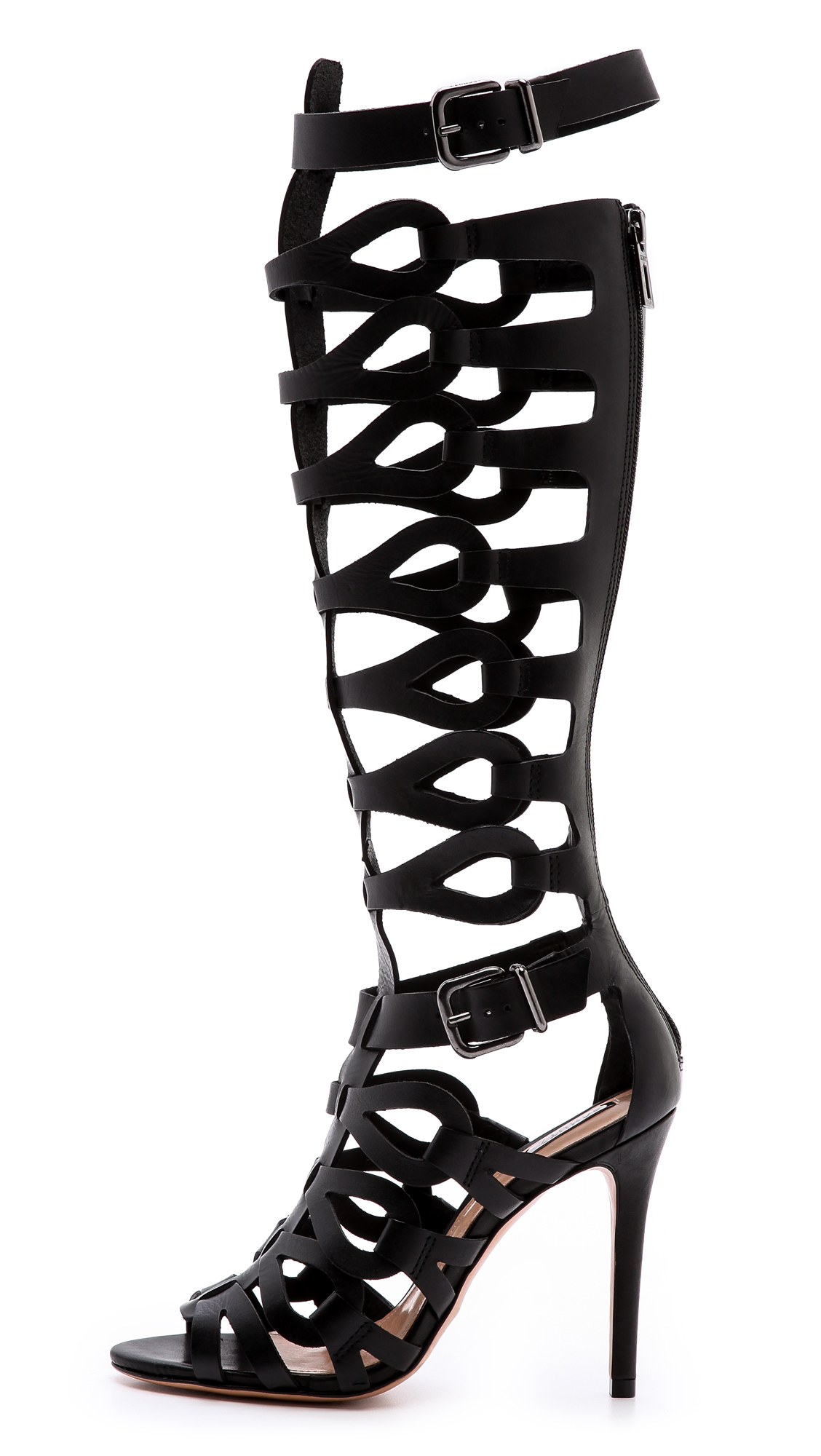Lyst - Schutz Eirini Cutout Tall Gladiator Sandals in Black