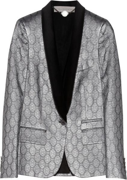 Stella Mccartney Moore Metallic Silk-Blend Brocade Jacket in Silver ...