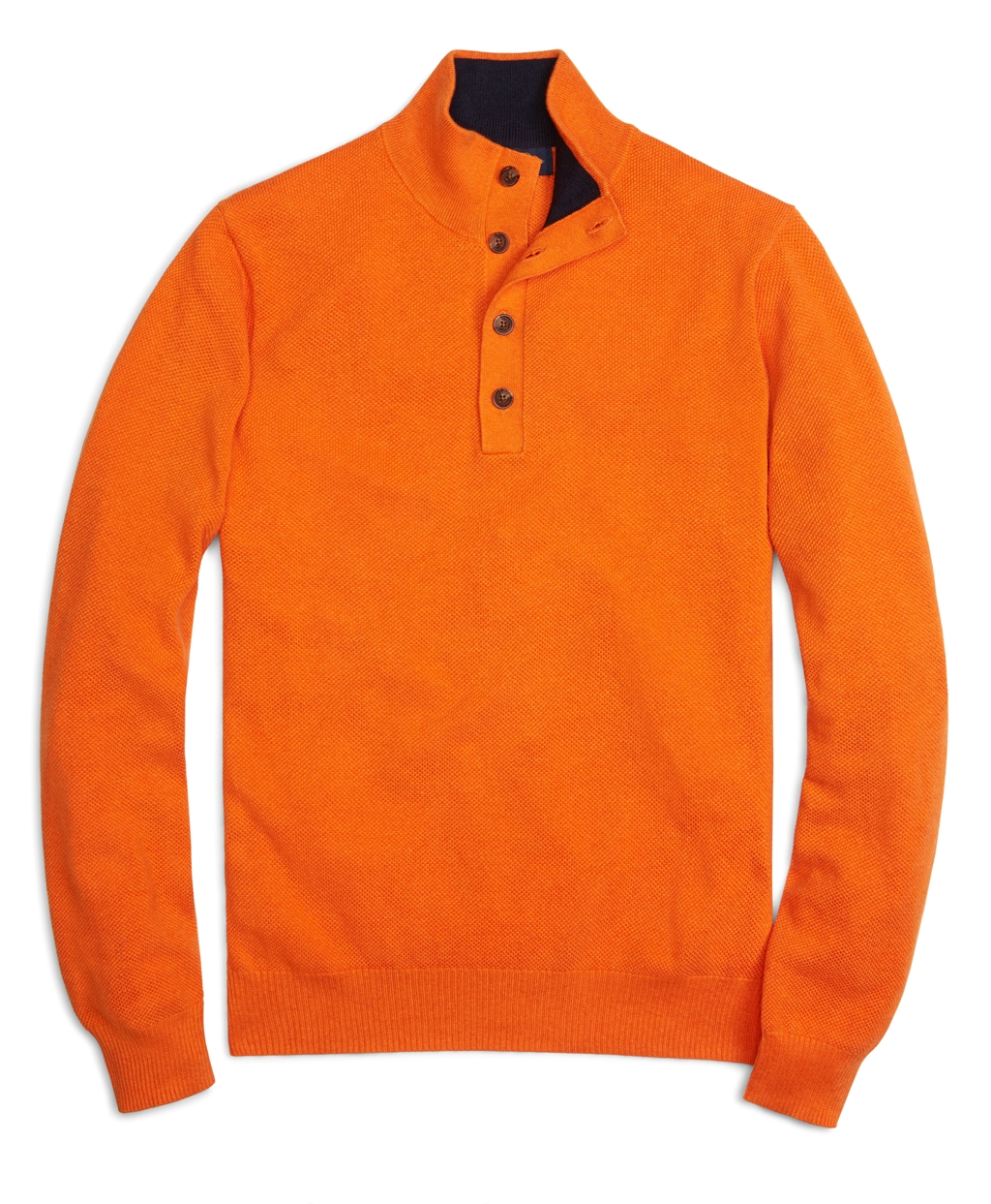 Lyst - Brooks Brothers Cotton Cashmere Button Mock Neck Sweater in ...