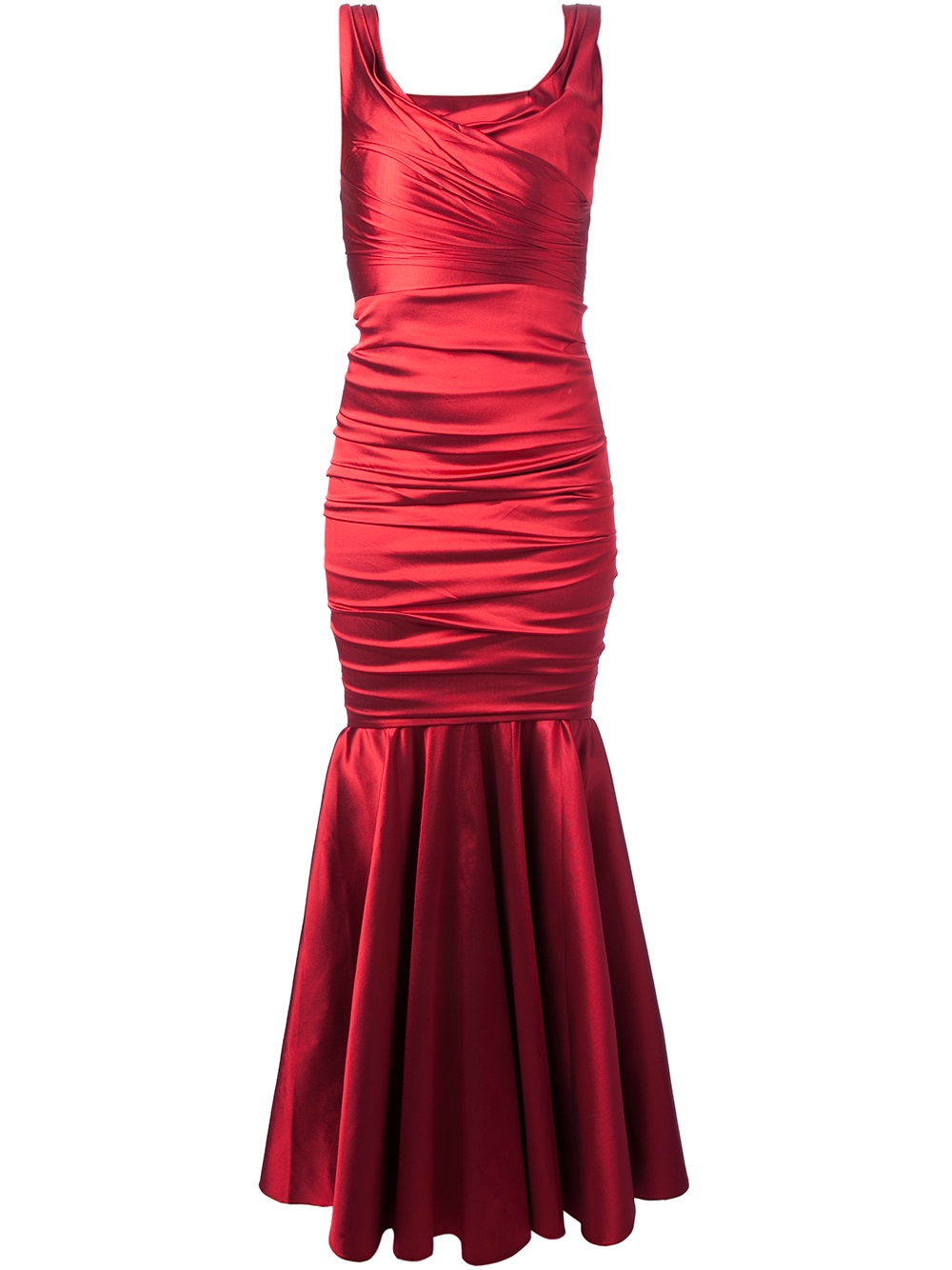 Dolce & gabbana Fitted Fishtail Gown in Red | Lyst
