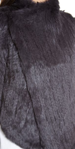 June Rabbit Fur Coat in Gray (Grey) | Lyst