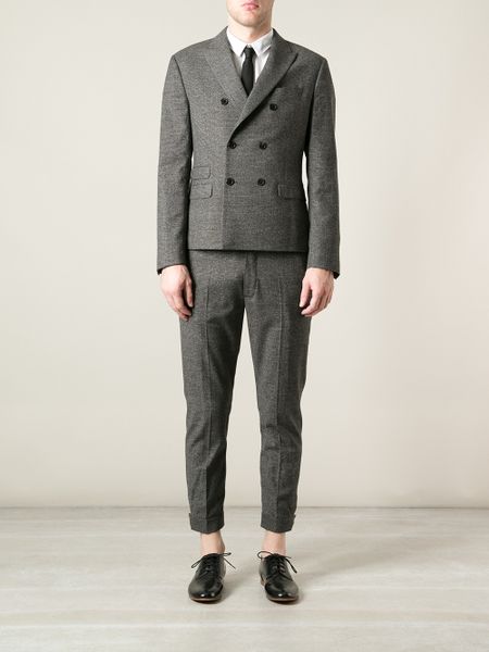 Neil Barrett Double Breasted Blazer in Gray for Men (grey) | Lyst