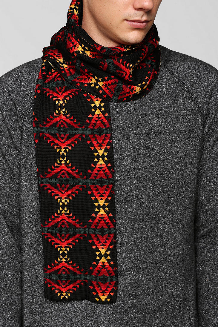 Urban outfitters Pendleton Knit Muffler Scarf in Black for Men Lyst