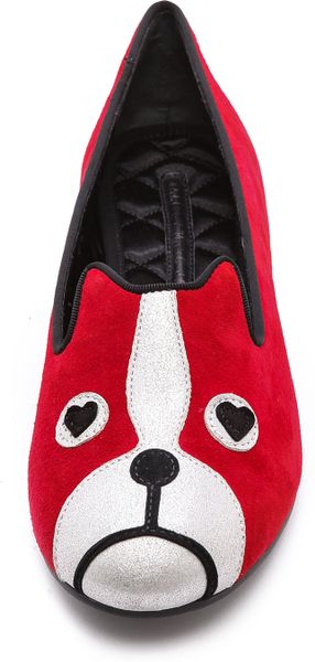Marc By Marc Jacobs Shorty French Bulldog Loafers in Silver (Red/Silver ...
