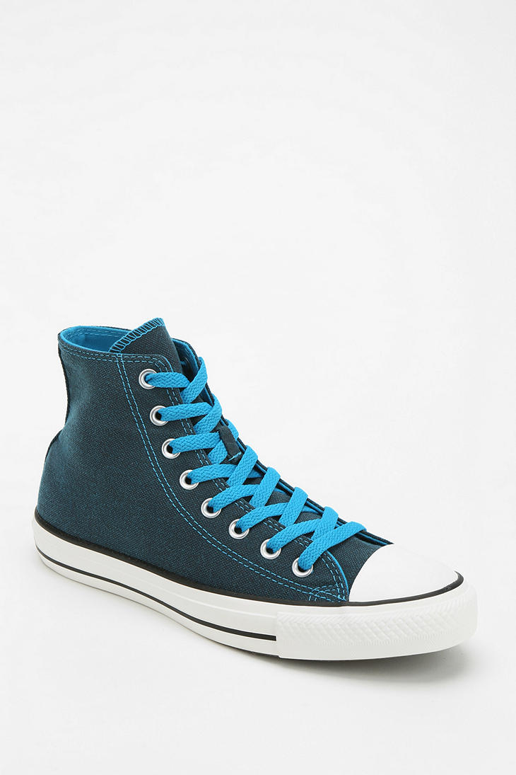 Lyst Converse Chuck Taylor All Star Dark Wash Neon Women'S HighTop Sneaker in Blue